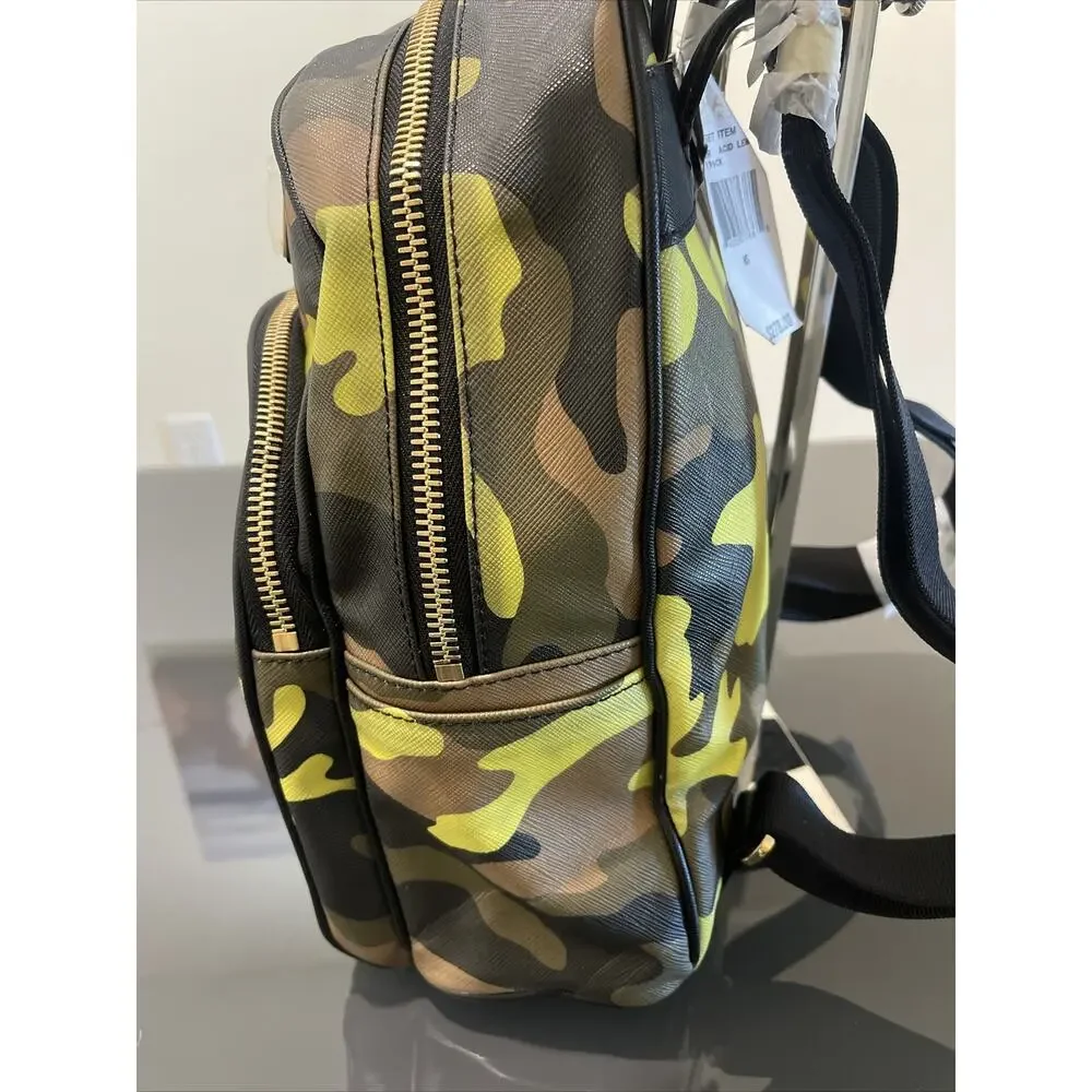 Michael Kors Jet Set Women's Acid Lemon & Green Camo Backpack Rare NWT